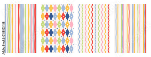 Obraz na plátně Colorful circus seamless pattern set