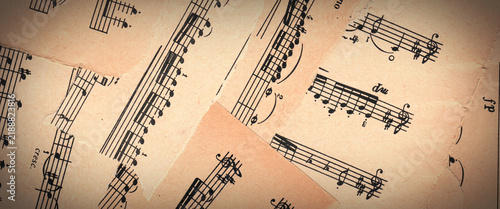 Vintage Sheet Music. Banner Header Background