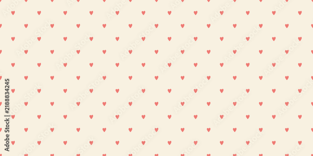 Obraz premium Cute preppy tiny hearts seamless pattern. Cute pastel color love background. Hand drawn heart. Valentine's Day print for textile, texture and wrapping paper. Girly pattern. Vector illustration