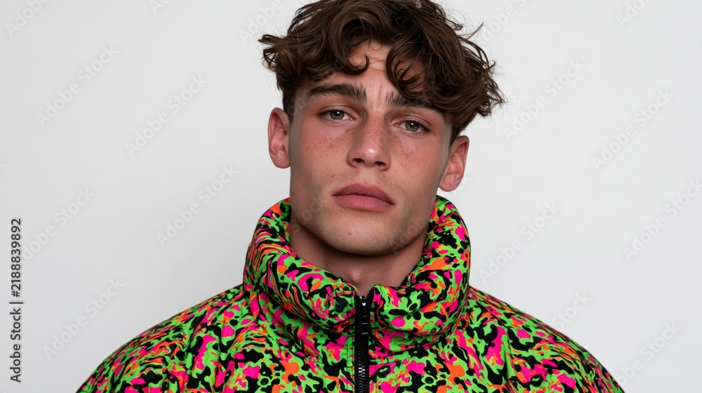 Fototapeta premium male fashion portrait in psychedelic jacket