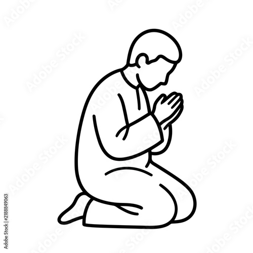 Person kneeling and praying