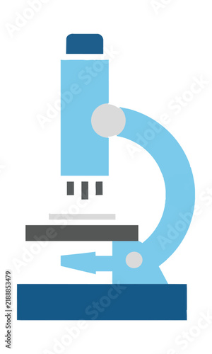 Minimalist laboratory microscope icon with simplified geometric shapes isolated on a white background laboratory and scientific research concept