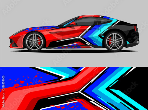 Colorful sports car with dynamic racing graphics design 6.