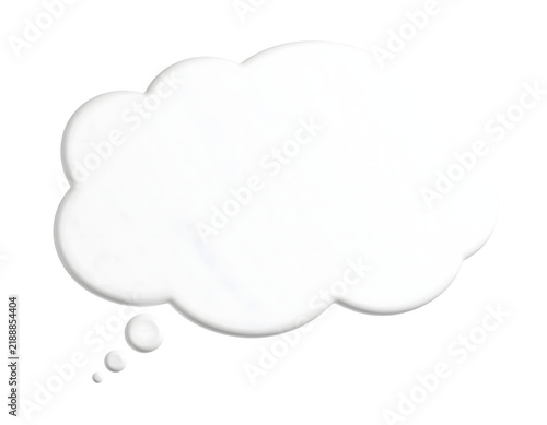 Thought bubble icon representing communication and ideas featuring a soft white cloud shape with smooth rounded edges and subtle shadows  