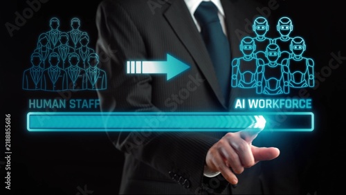 Canvastavla Transition from Human Workforce to AI-Driven Solutions in Business Operations, Emphasizing Collaboration and Innovation for Future Opportunities