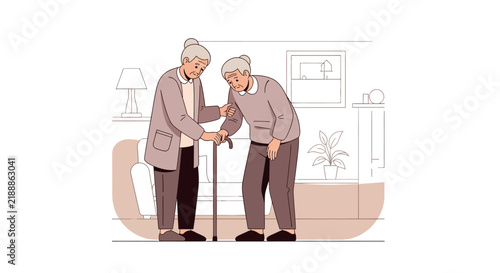 Caring Hands Assisting Elder In Home Environment With Gentle Support