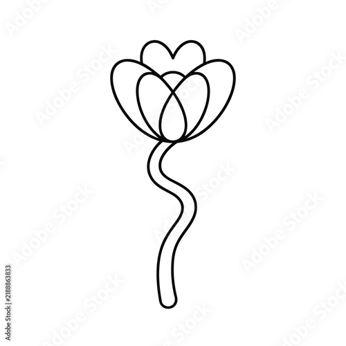 Simple outline drawing of a flower
