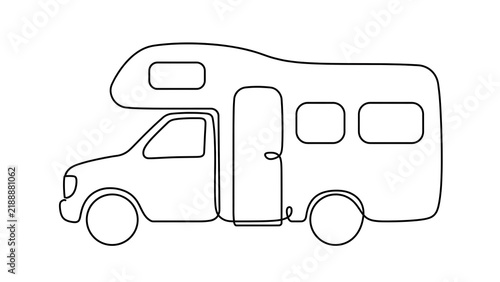 Motorhome Vehicle white background.