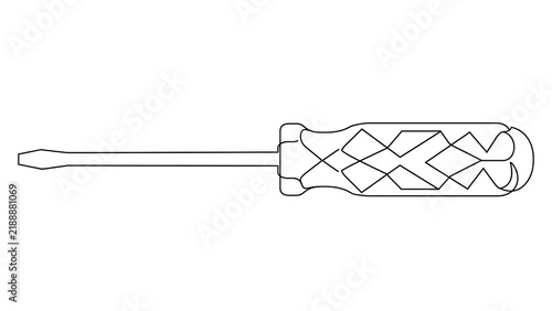 Screwdriver tool on white background.