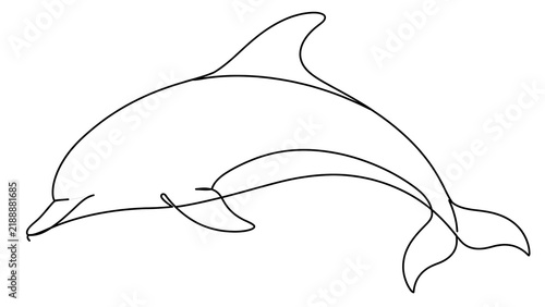 Dolphin swimming white background.