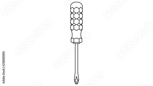 Screwdriver tool on white background.