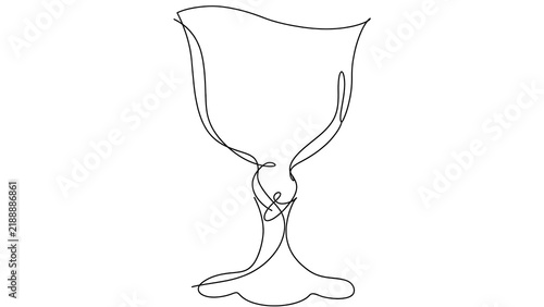 Elegant wine glass white background.