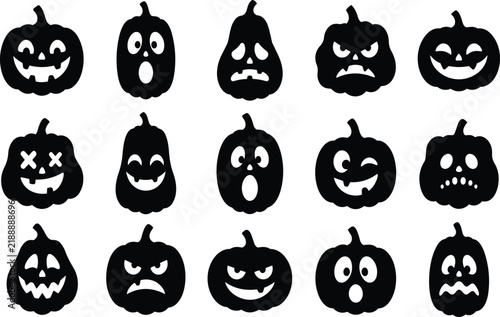 Halloween jack o lantern faces collection