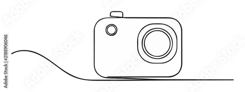 Action camera floating line art vector icon. Generative AI