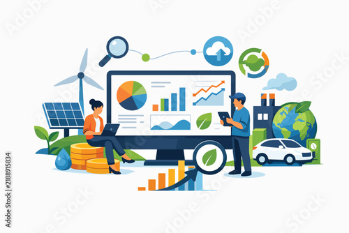 Sustainable business analytics with renewable energy and data visualization