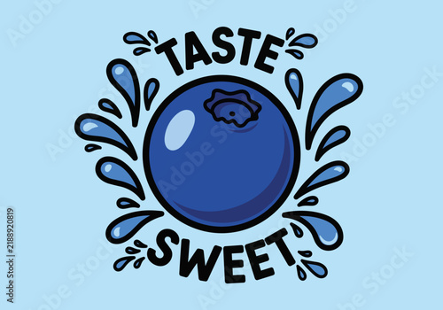 Vibrant blueberry bursting with water splashes and 