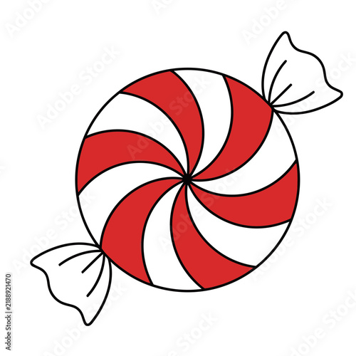 Red and white swirled candy