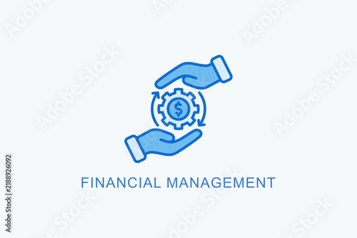 Financial Management Icon Or Logo Isolated Vector Illustration