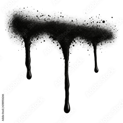 Black Spray Paint Edge with Three Drips