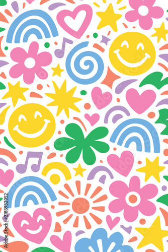 fun joy love shape pattern background