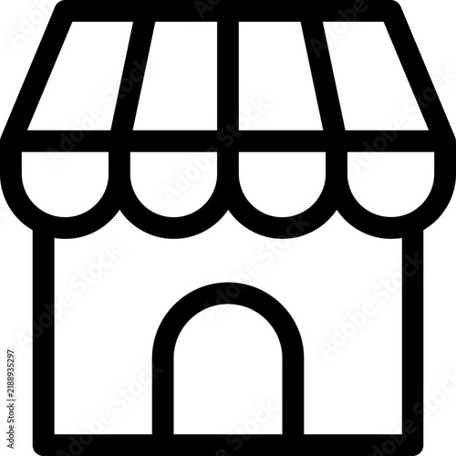 Black shop icon - outline