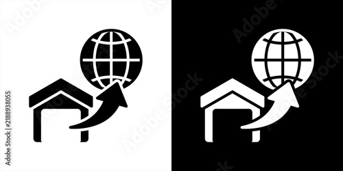 Export  Icon Set Black And White