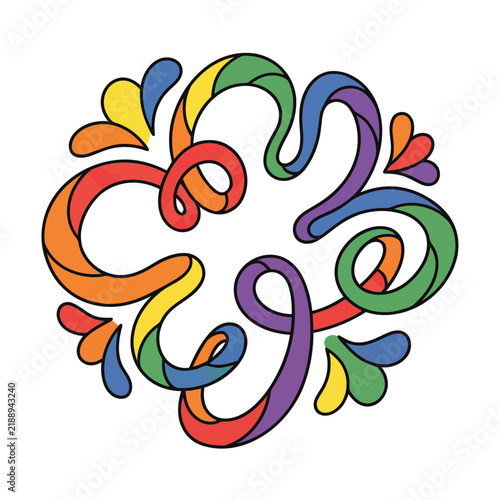 Rainbow Swirls and Petals