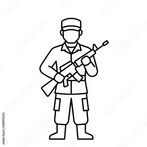 Soldier with rifle icon