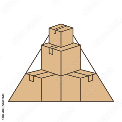 Stacked Cardboard Boxes in a Pyramid Shape