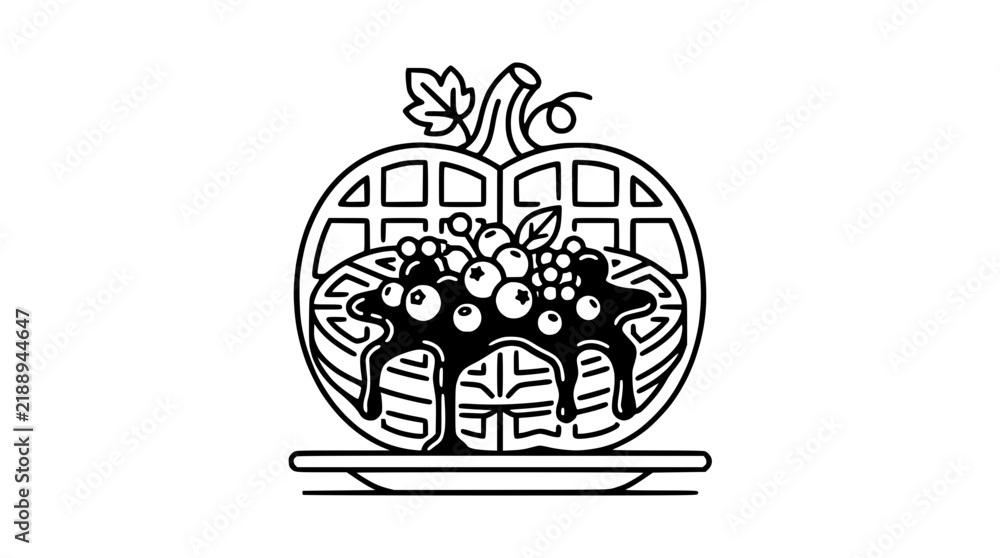 Obraz premium Waffle Pumpkin Fall Harvest Food Isolated Transparent Background