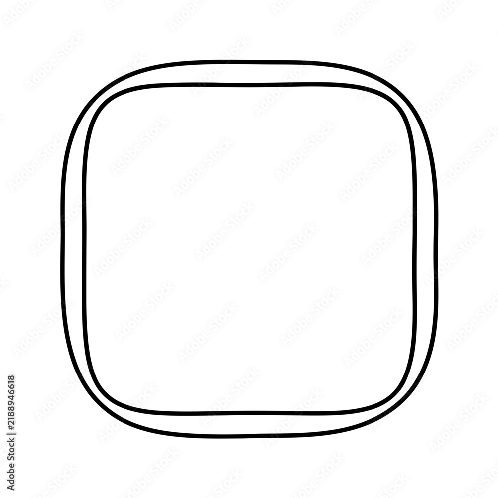 Obraz premium Double outline square with rounded corners