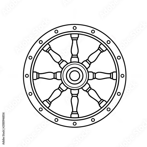 Ship's Wheel Outline