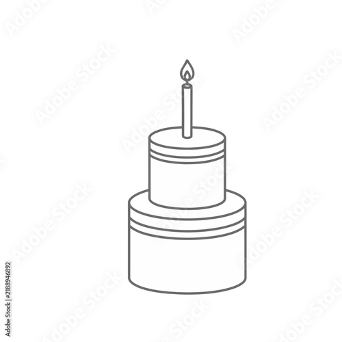 Two Tier Cake with Candle Icon