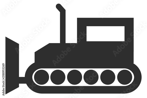 Fotografía Bulldozer black icon. Industrial vehicle. Construction machinery