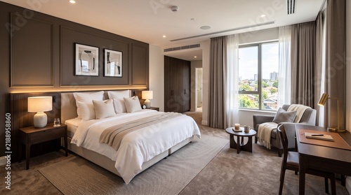 Luxury Serviced Apartment Bedroom With Modern Interior