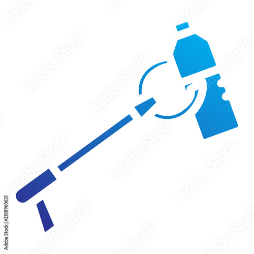 Obraz na płótnie Manual litter picker tool grabbing a plastic bottle to represent active debris c
