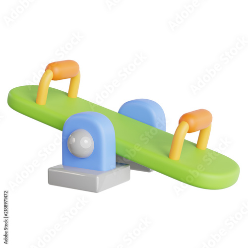 Kids Playground Seesaw 3D Icon