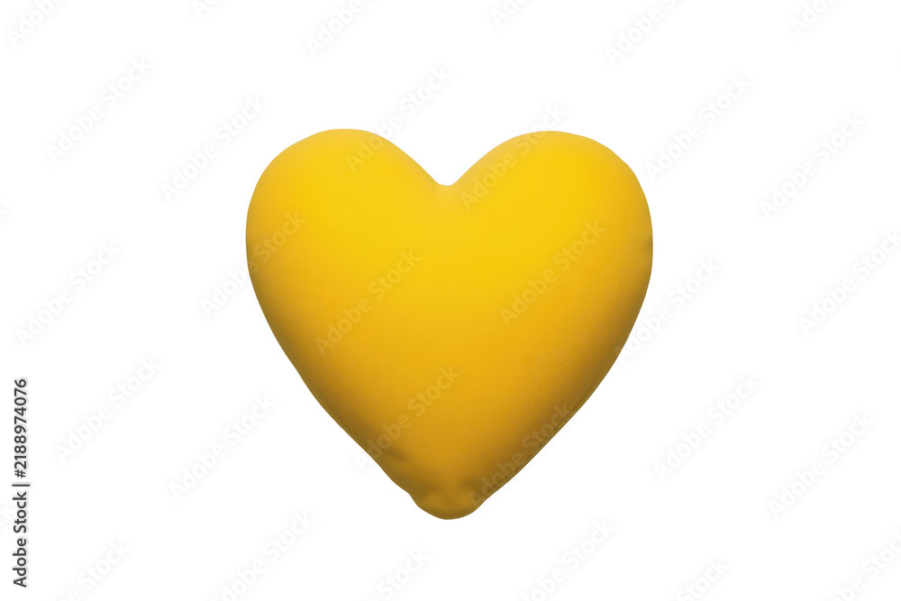 Fototapeta premium Small yellow heart shaped cushion