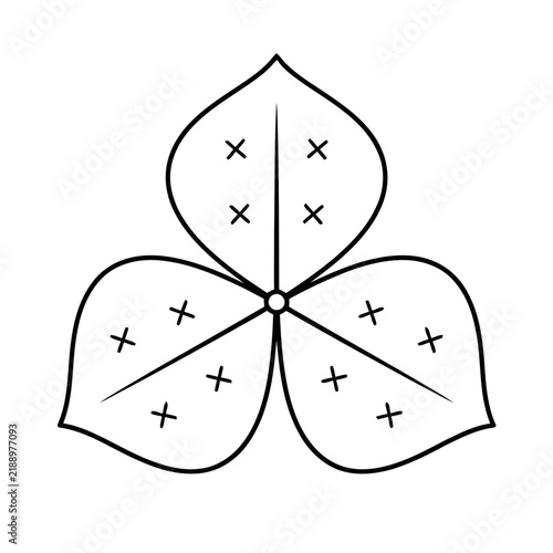 Outline of a three-leaf clover with crosses