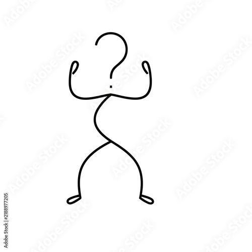 Stick figure with question mark head
