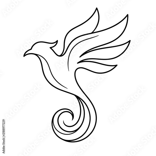 Stylized bird outline