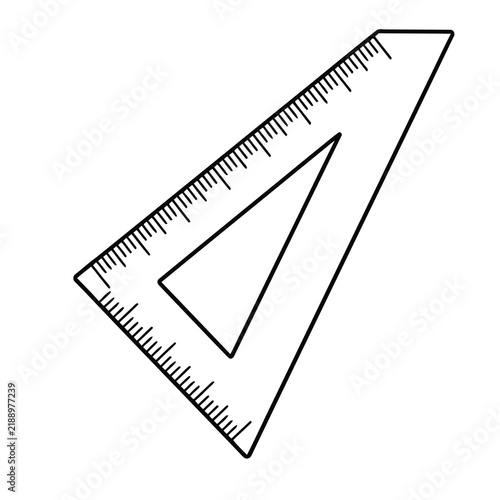 Triangle ruler with measurement markings