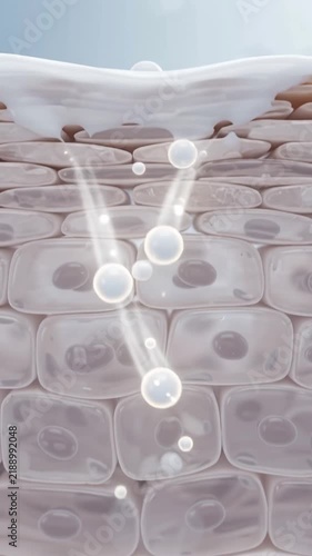 Skin Anatomy with Moisture Droplet on Surface – Skincare and Dermatology Concept