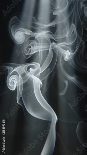 Cinematic Smoke and Volumetric Light Rays in Dark Atmospheric Background
