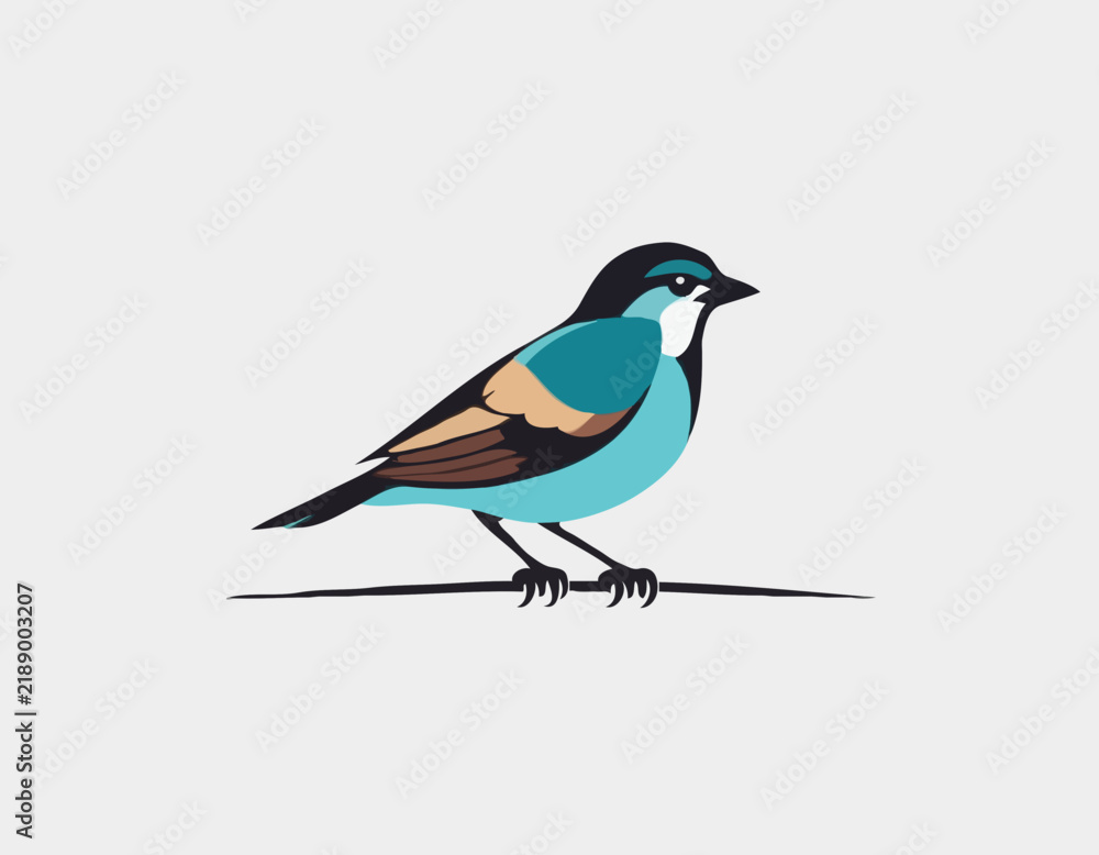 Fototapeta premium Sparrow Bird Vector Logo Design isolated on white background.
