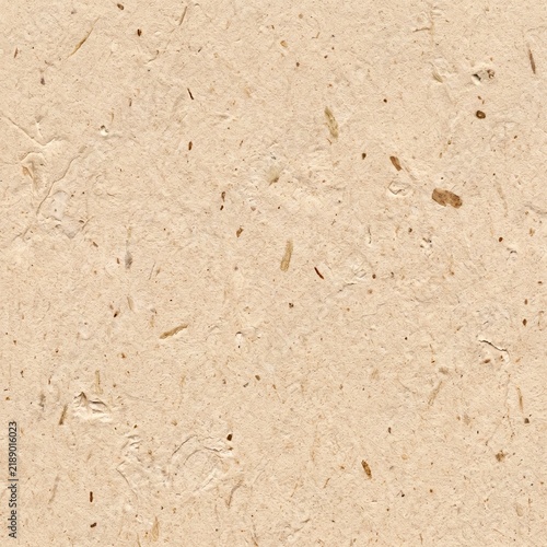 Warm Beige Recycled Fiber Paper with Organic Grain Texture
