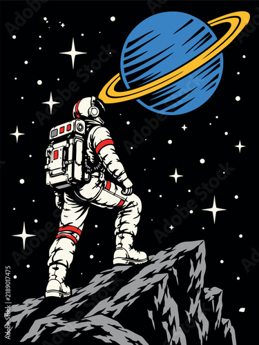 Cool astronaut character vector illustrations