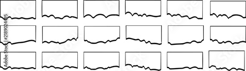 фотографія Set of abstract wave line graphs showing fluctuating financial trends