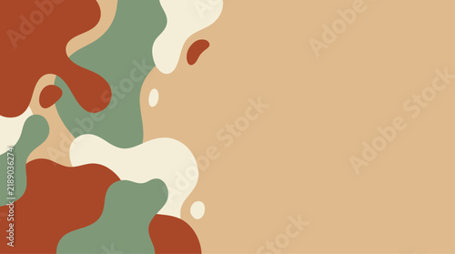 Abstract organic shapes in earthy tones, modern graphic background with copy space