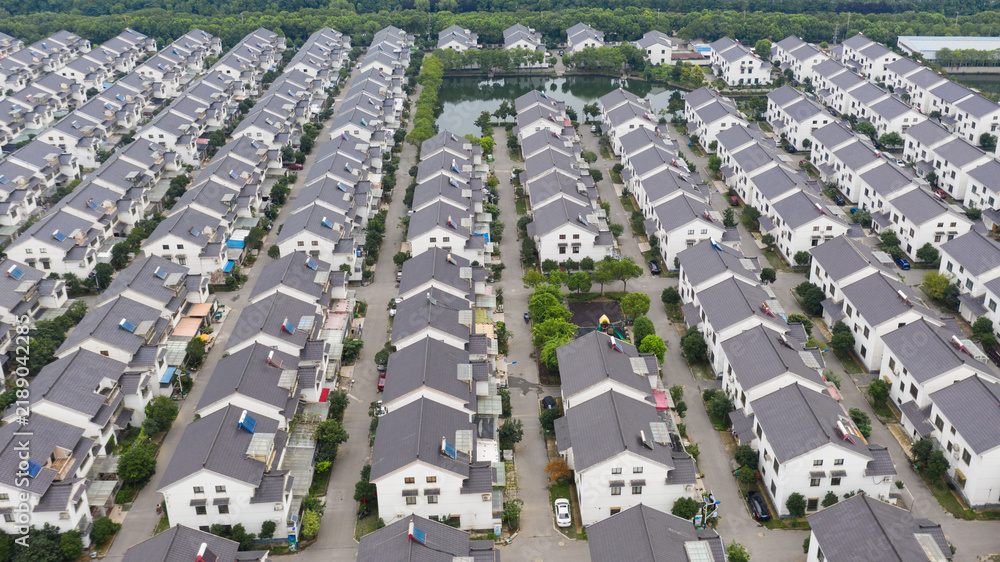 Obraz premium Jiangnan Suburban Residential Community Aerial View, China